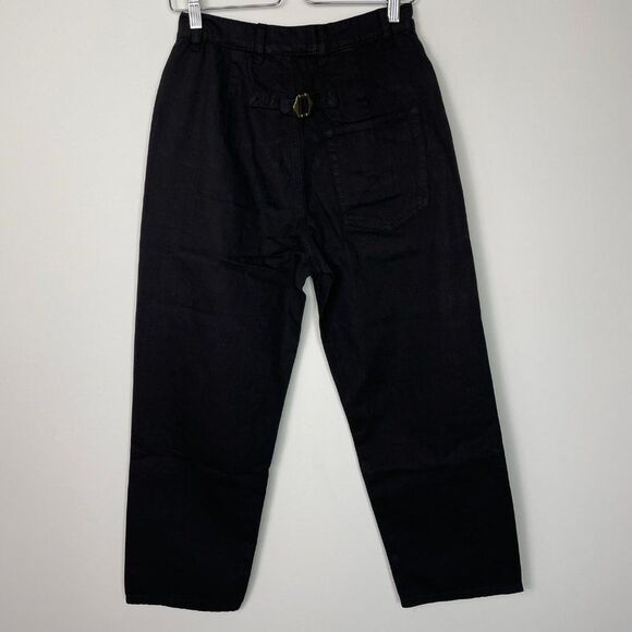 Free People x Sandrine Rose High Rise Wide Leg Cotton Jeans Button Fly Black 27 - Picture 2 of 9